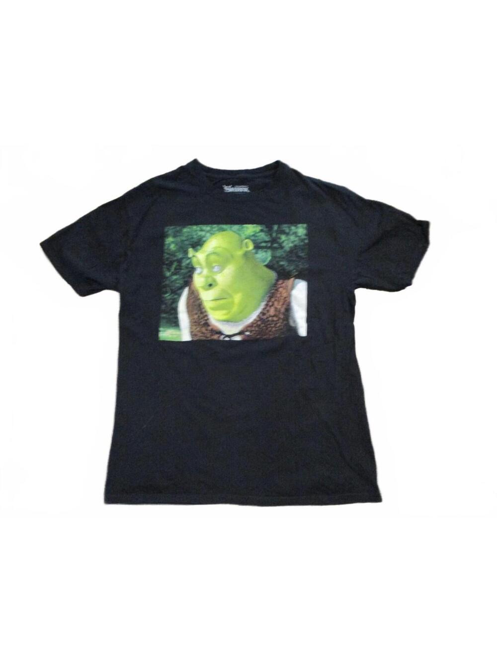 DreamWorks Shrek Black Graphic T-Shirt Large 100% Cotton Movie Meme Tee